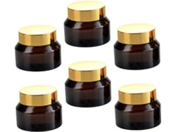 Juego De 6 Tarros Pequeños De Vidrio Transparente Para Cosméticos, Envases Recargables Para Crema Facial.