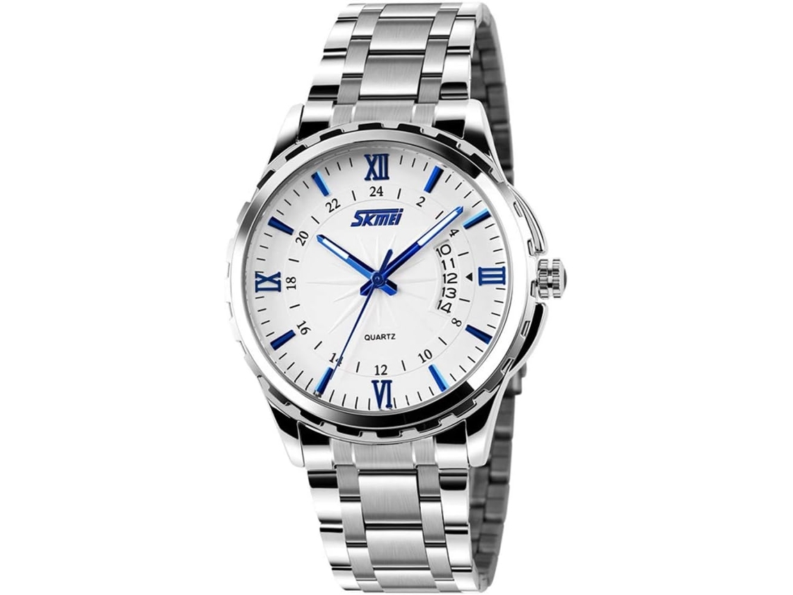 Reloj de pulsera deportivo clásico de cuarzo luminoso para hombre con correa de acero inoxidable