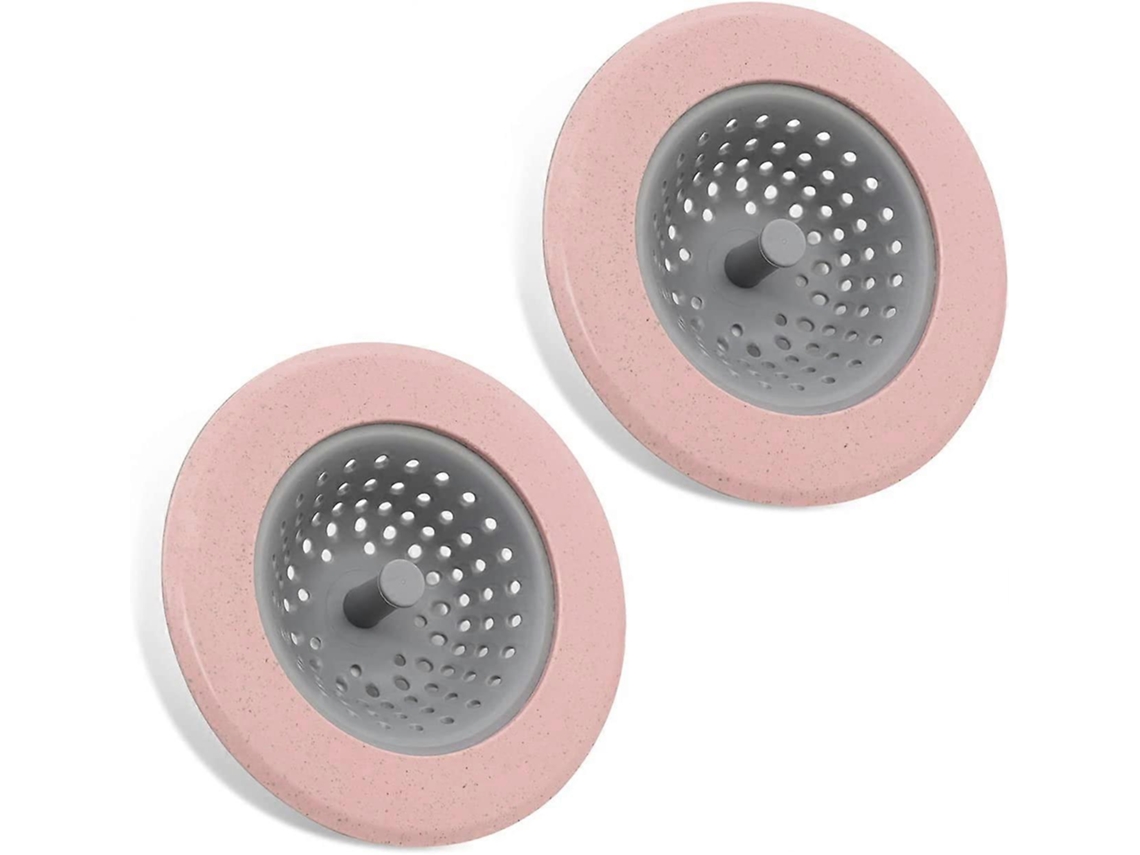 2 Filtros De Desagüe Para Fregadero De Cocina, Colador De Silicona Rosa, Tapa Antiobstrucción Y Cesto Para Fregadero