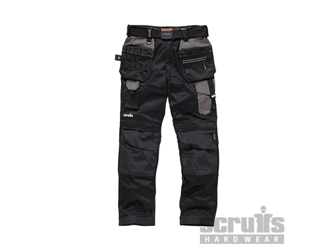 SCRUFFS T54763 Pantalón de bolsillos con funda Pro Flex, color negro