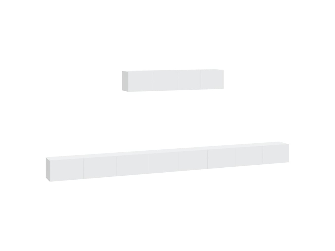 Conjunto de mueble para TV de 6 piezas, madera procesada, blanco, MAISON EXCLUSIVE