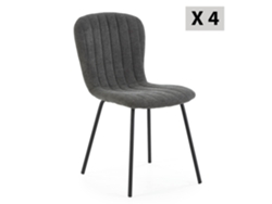 Conjunto de 4 Cadeiras Lucky Estofadas Cinza Escuro VS VENTA-STOCK 46 x 57 x 85