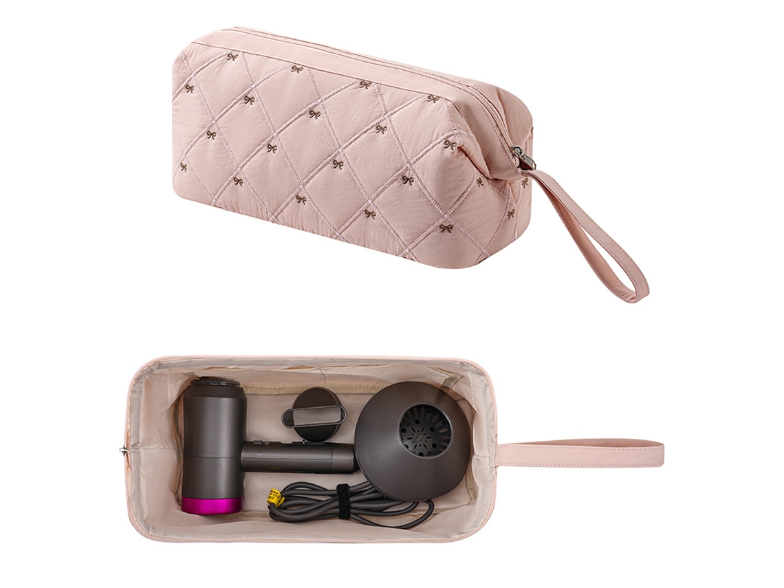 Bolsa Para Rizador Chrui Acolchada Con Protección Anti-golpes Y Asa (lazo Rosa)