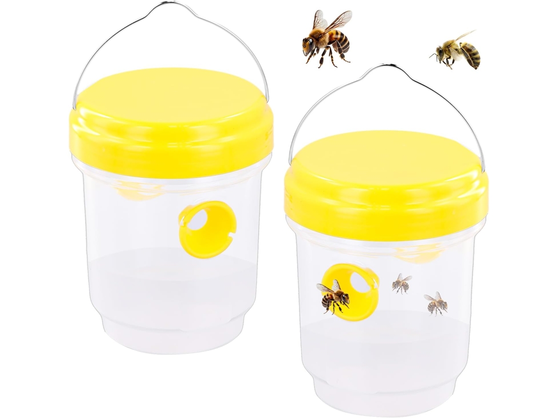 Armadilhas Reutilizáveis Para Insetos, Pacote Com 2 Armadilhas Para Vespas Penduradas Para Ambientes Externos (amarelo)