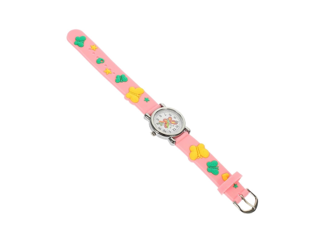 Juego de 3 relojes analógicos infantiles con mariposas en color rosa GOKOCO