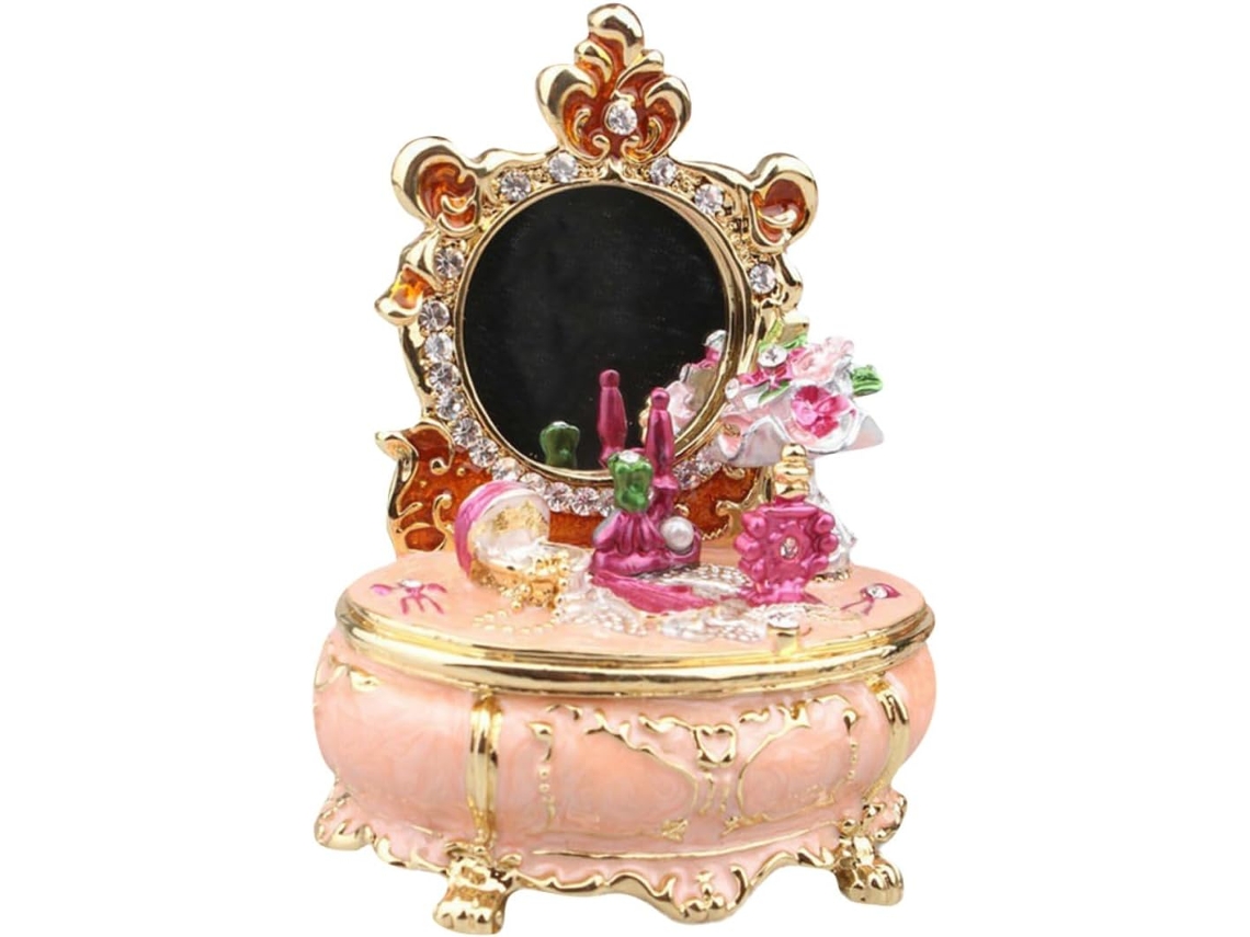 Caja De Joyería Para Guardar Anillos Y Collares, Caja De Tocador Con Tapa.
