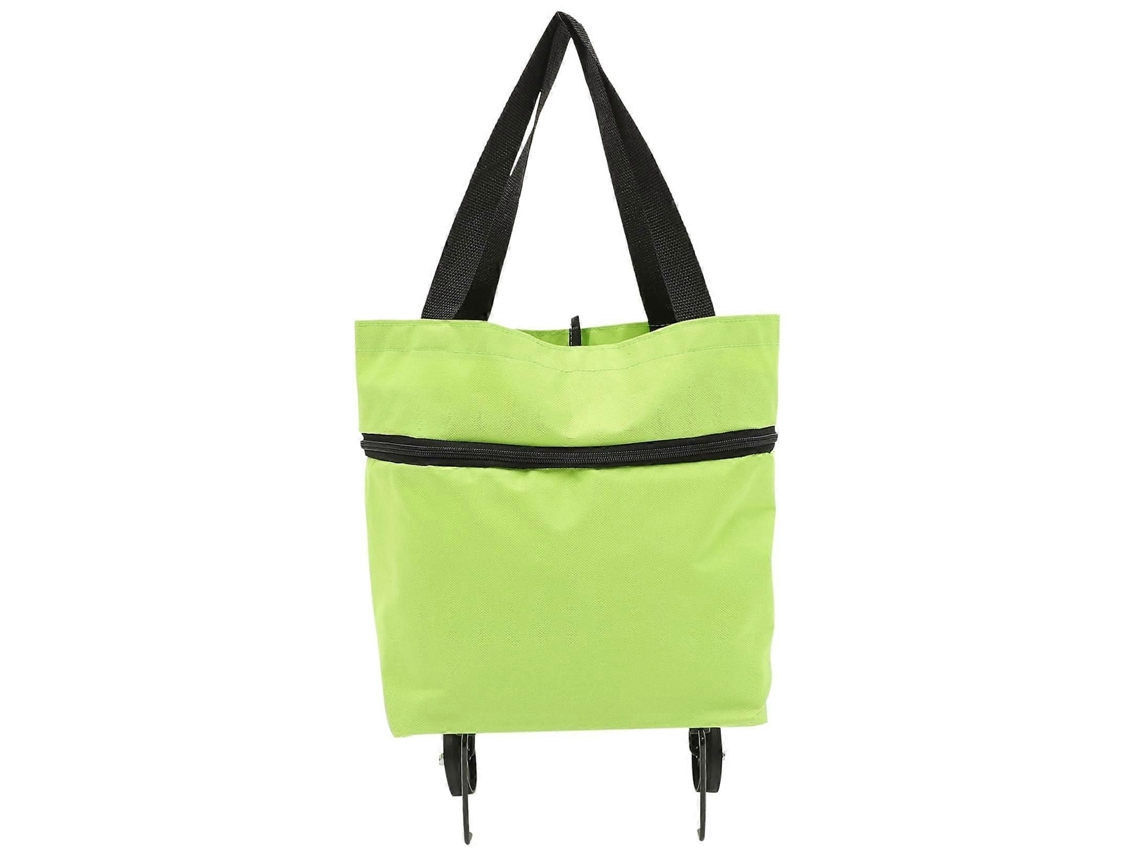 Bolsa de compras plegable con ruedas, fabricada en tela Oxford impermeable, con asa ajustable, ideal para viajes, compras y lavandería. GOKOCO