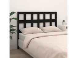 Cabecero De Cama Madera Maciza De Pino Negro 145,5x4x100 Cm
