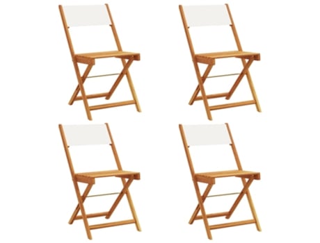 Conjunto 4 Silla De Jardín VIDAXL Blanco Madera