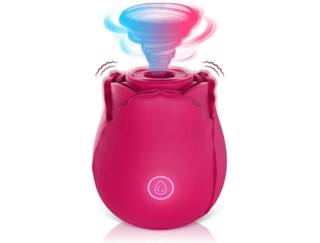 Vibrador de masaje de succión de rosa multifrecuencia para mujer (rojo) YIZHOOD
