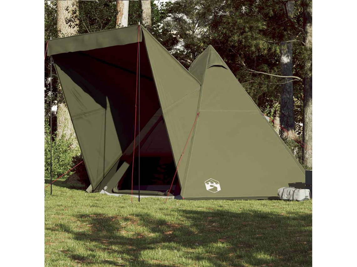 Tienda tipi familiar para 6 personas, impermeable, verde oliva