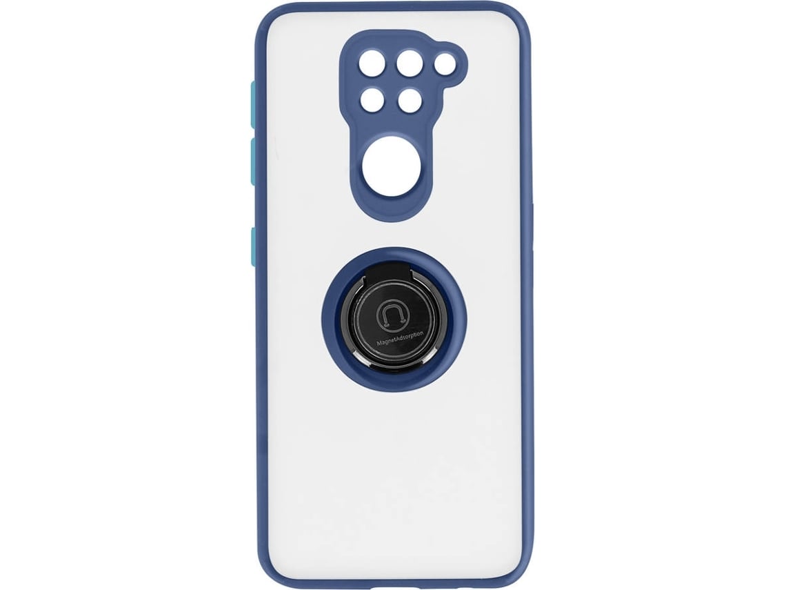 Capa E Soporte Xiaomi Redmi Note 9 Anel Metalico Função Suporte Azul