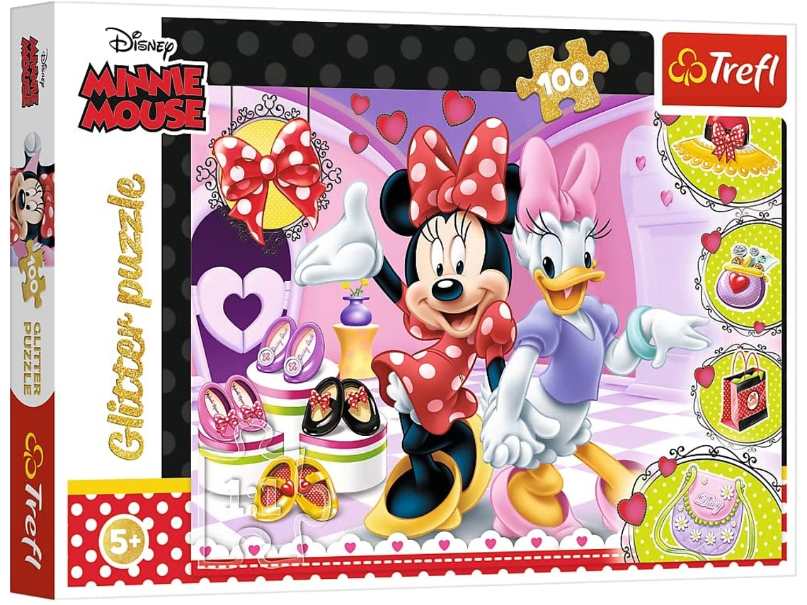 Puzzle MINNIE  minnie e margarida glitter - 100 peças