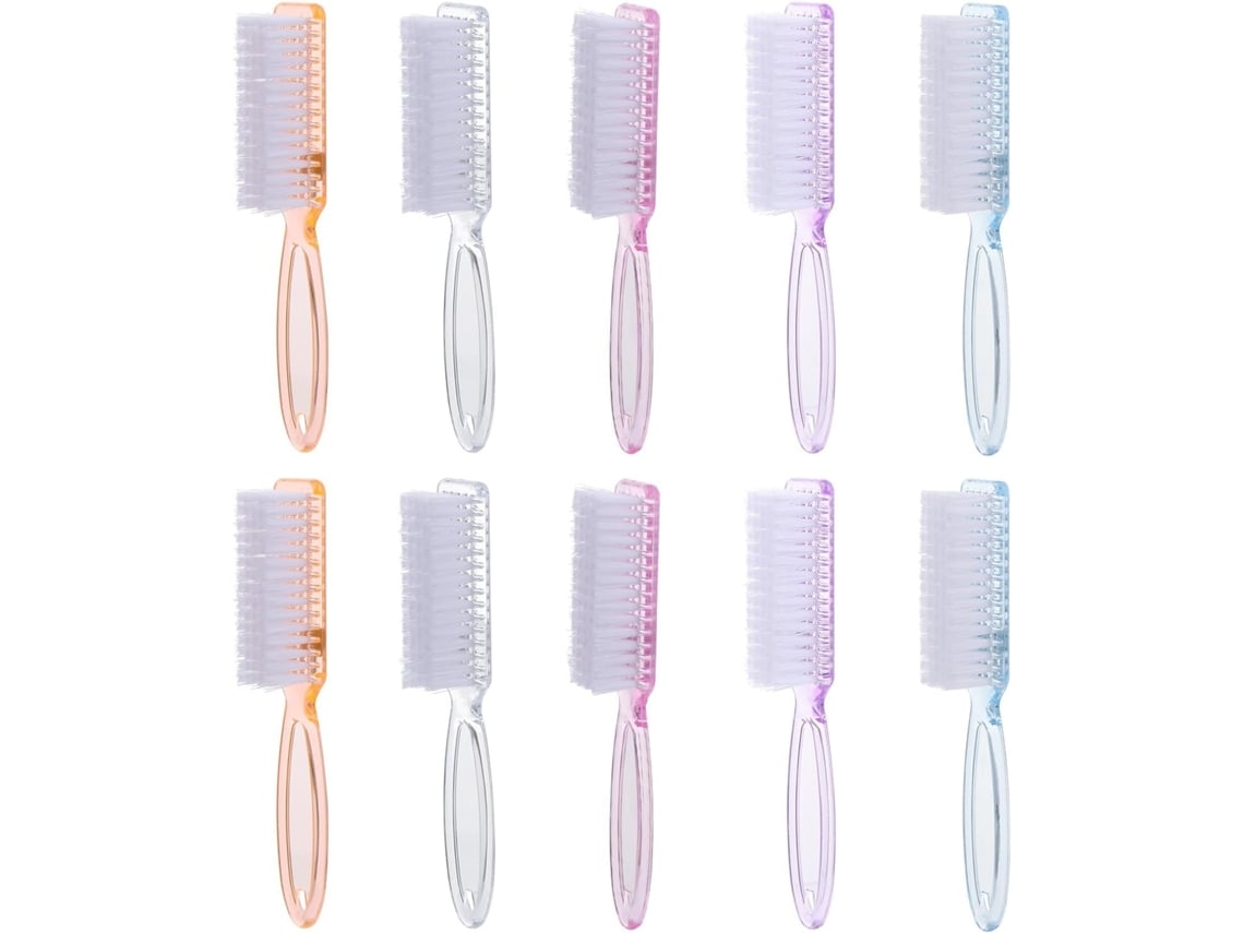 Conjunto De 10 Pincéis Para Unhas Com Cabo Ergonômico De Plástico E Cerdas De Nylon.
