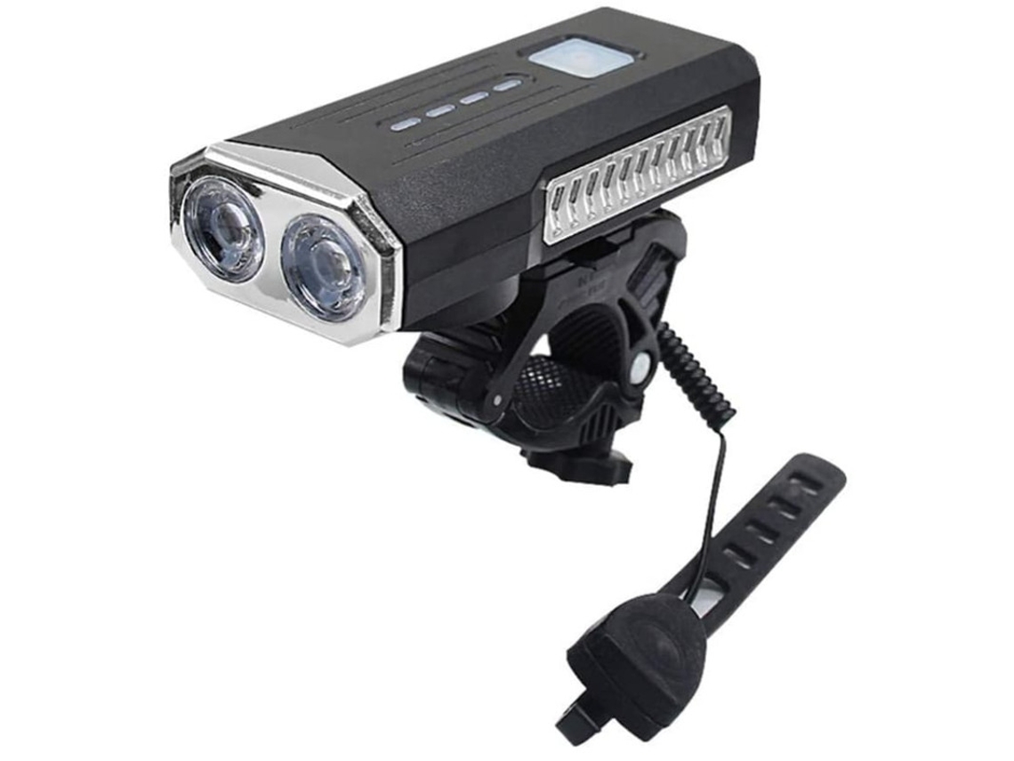 Luces de bicicleta, recargables por USB, impermeables, delanteras y traseras, Yizhood (negras)