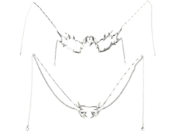 Conjunto De 2 Medias Cadenas Irregulares De Metal Para Cosplay, Halloween, Joyería Unisex De Moda Para Fiestas.