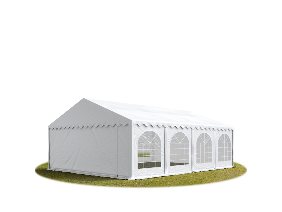 Carpa para fiestas de 6 x 8 m, PVC 750, con base reforzada, portaherramientas blanco