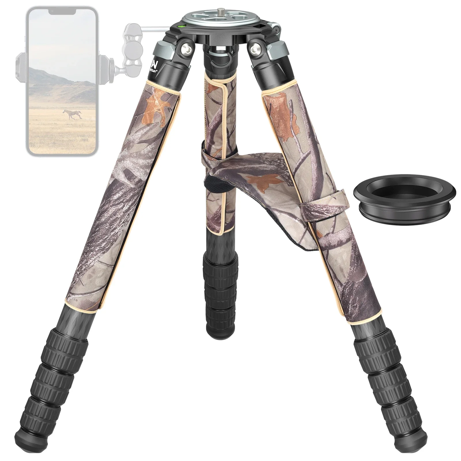 Trípode compacto de fibra de carbono LX9G, tubo de 40 mm, profesional, capacidad de carga de 40 kg, cuenco de 75 mm, para DSLR y observación de aves, trípode LX9G