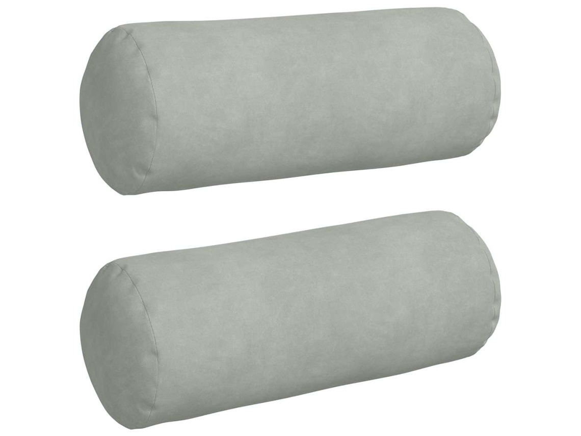 Cojines Bolster 2 Uds Gris Claro Ø 15 X 40 Cm Tela De Pana