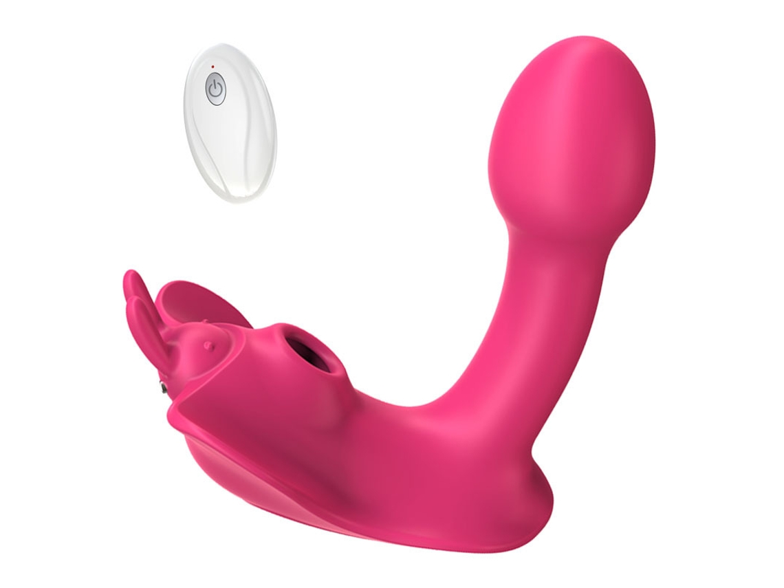 Vibrador de succión portátil con control remoto inalámbrico para mujeres (rosa roja) YIZHOOD