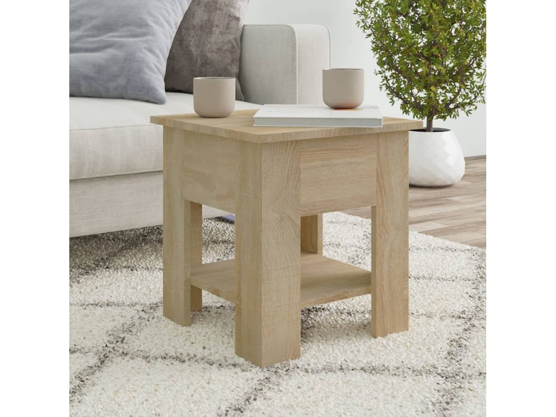 Mesa De Centro | Mesa De Café | Mesa De Salón Madera De Ingeniería Roble Sonoma 40x40x42 Cm