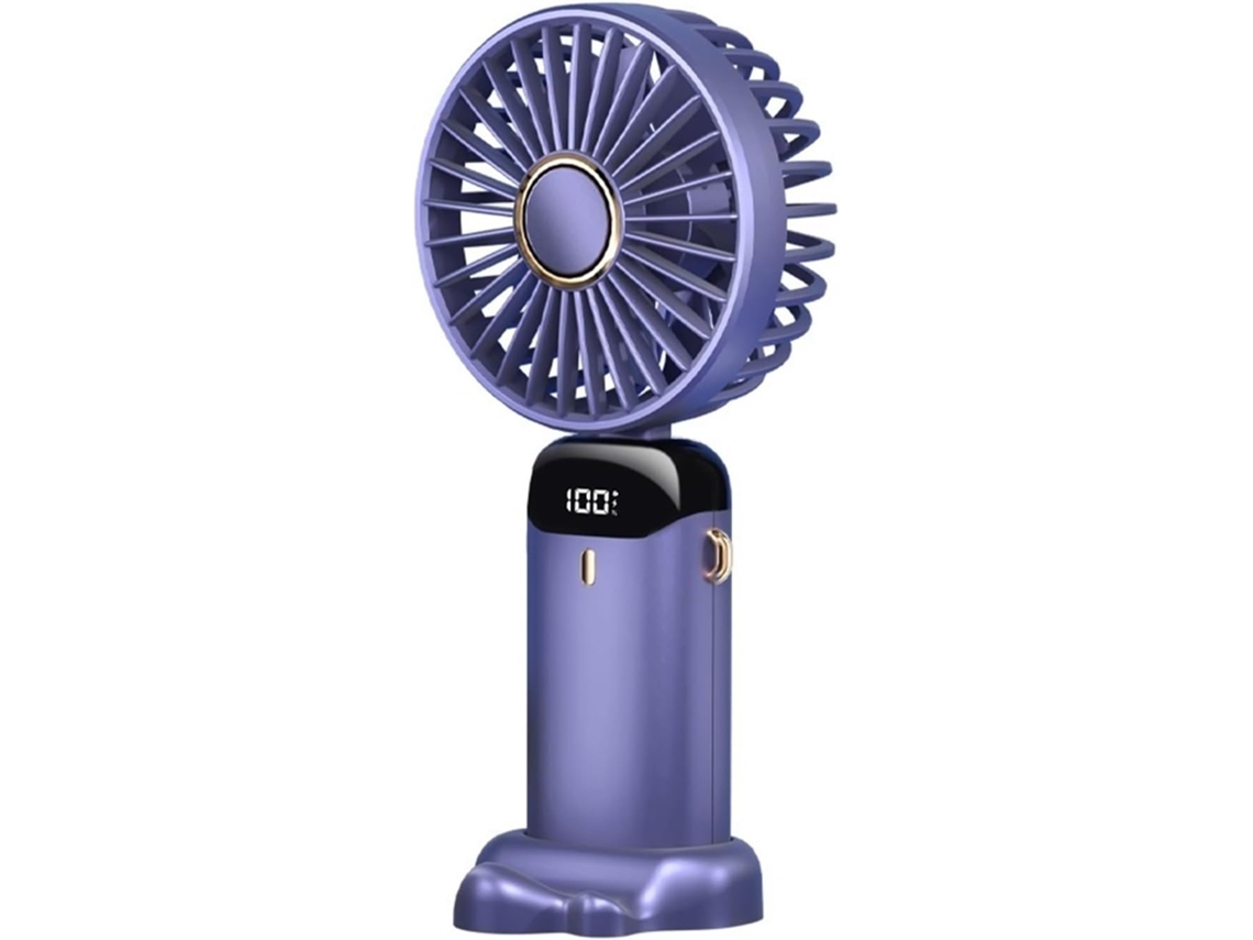 Mini Ventilador De Escritorio Usb Portátil Plegable Para Colgar Al Cuello 5 Velocidades Recargable Por