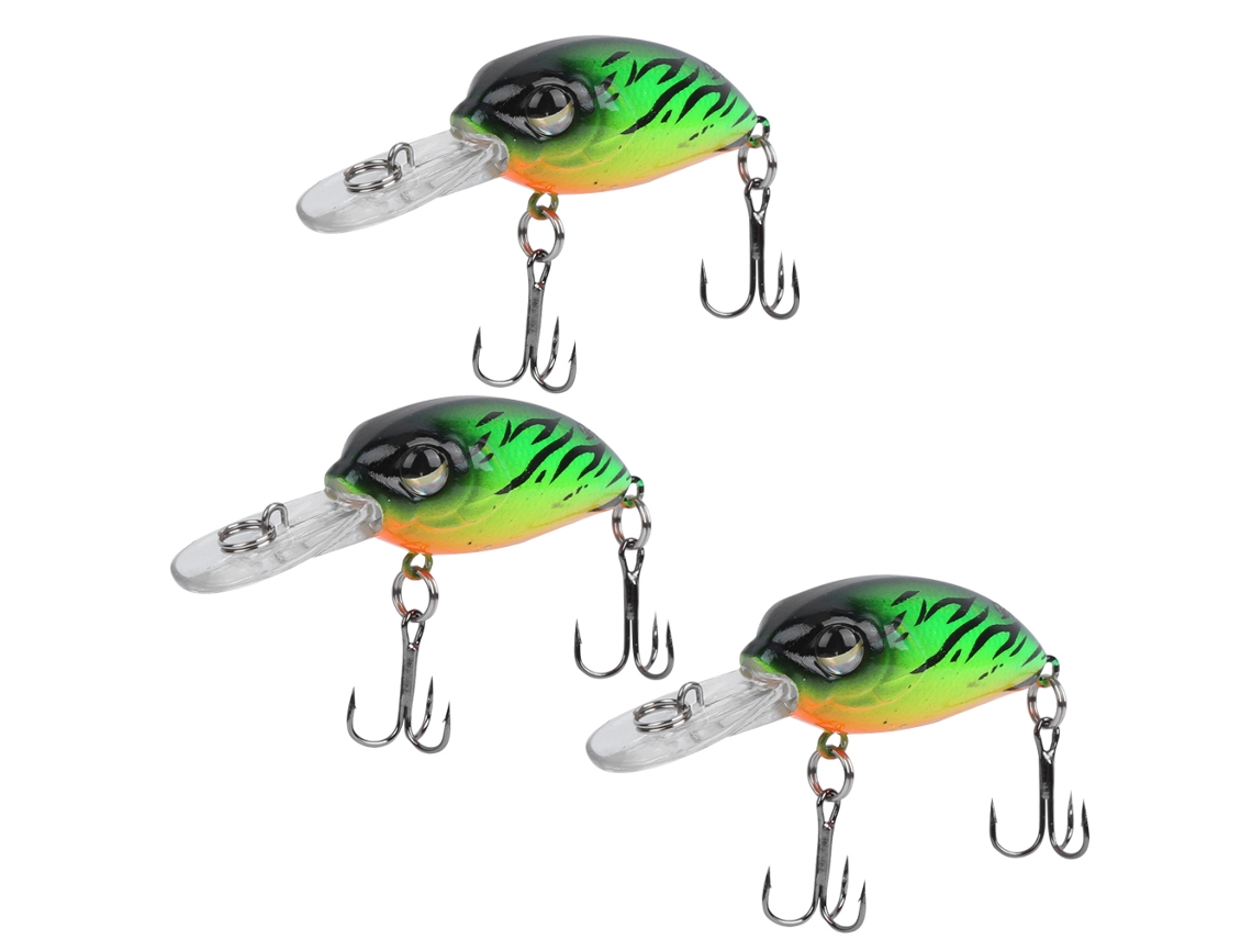 3 Señuelos De Pesca Artificiales Con Ojos 3d, 6 Cm/5 G, Abs De Alta Calidad, Señuelo De Buceo Para Pesca.