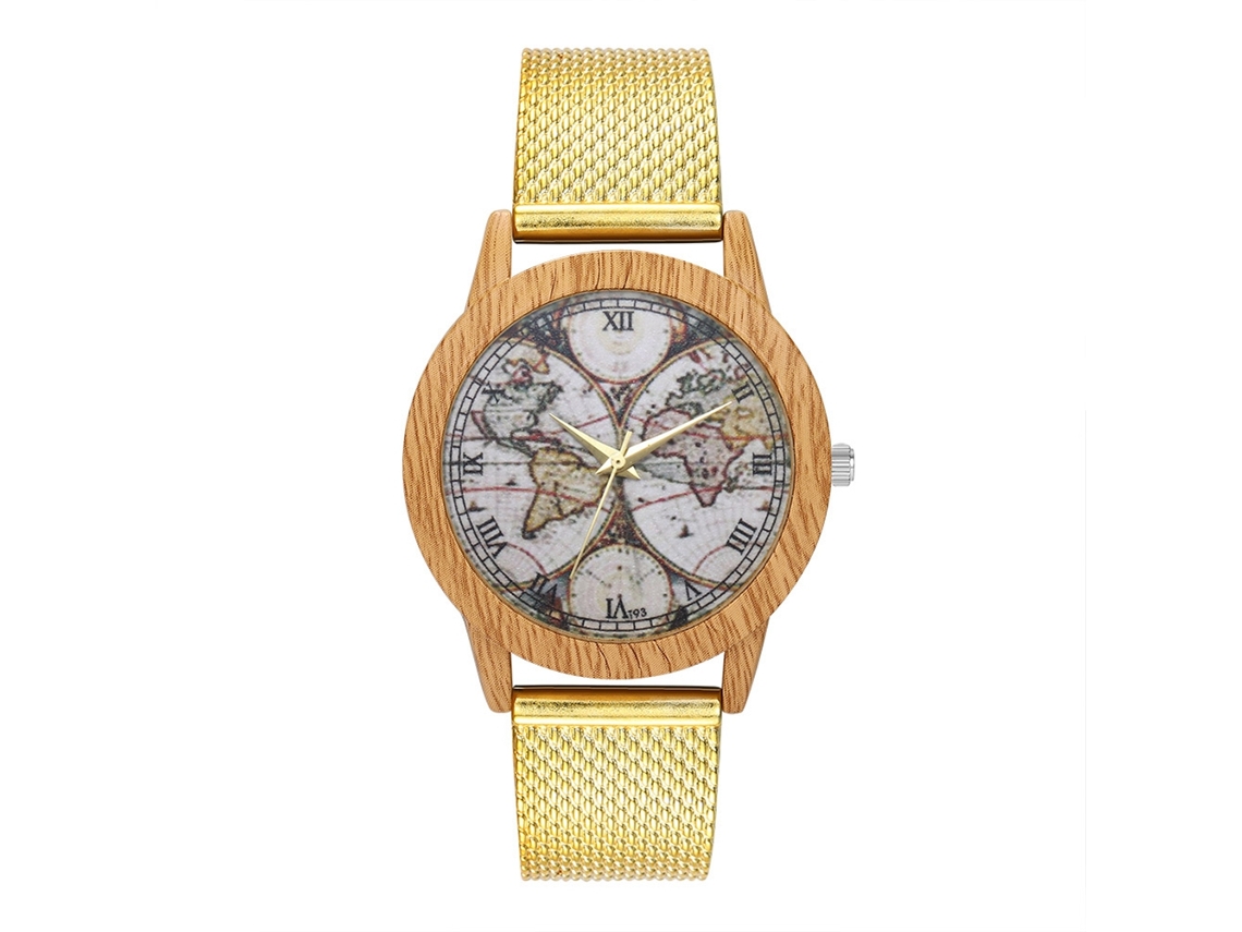 Reloj De Pulsera Zhoulianfa T93-f Gold Blend Para Hombre Y Mujer Con Movimiento De Cuarzo.