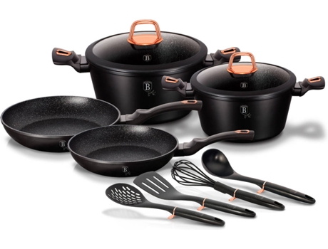 Batería de Cocina BERLINGER HAUS Black Rose Negro (10un)