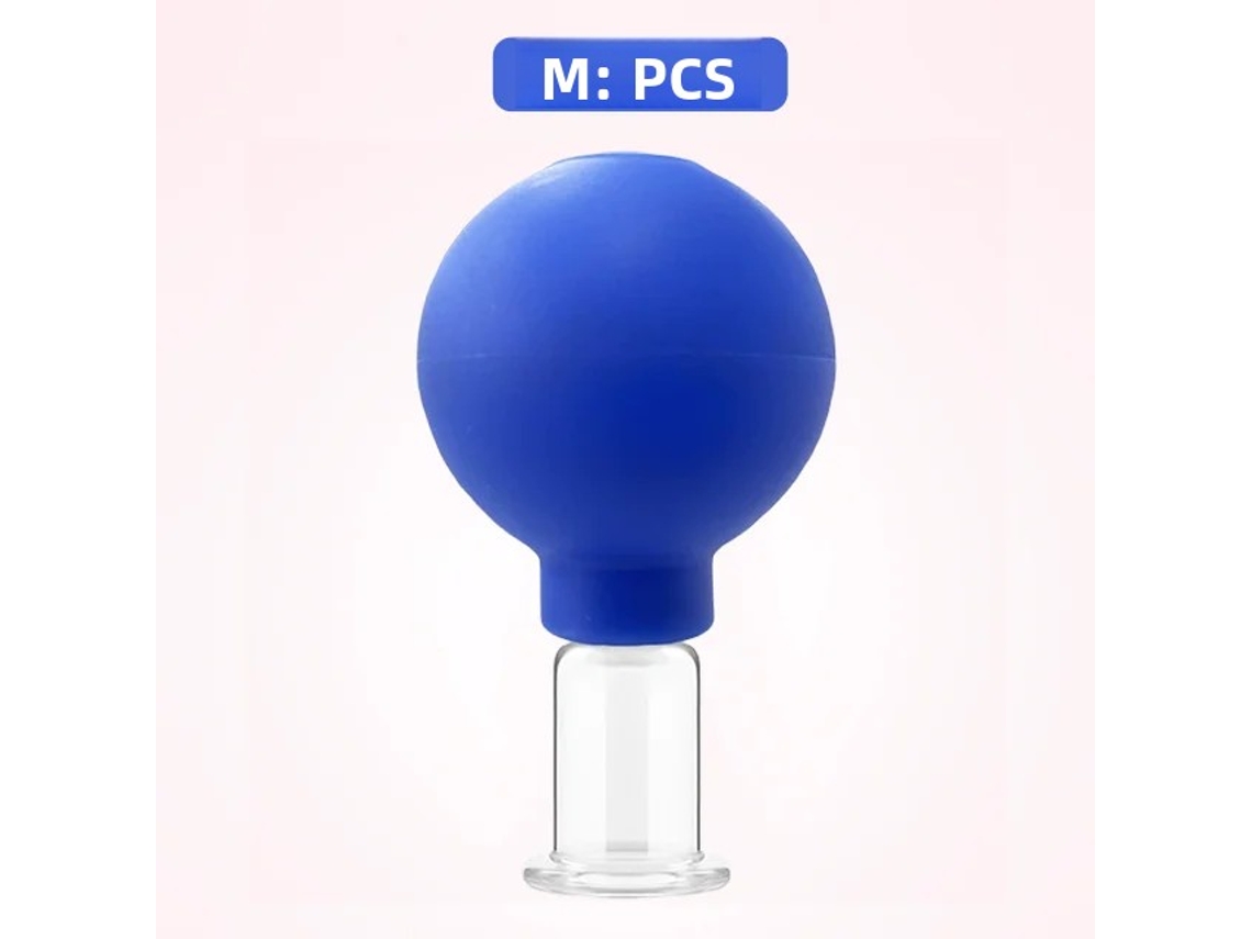 (azul M) Copa De Masaje De Goma, Elevación De La Piel Facial Por Vacío, Tallas S, M, Xl