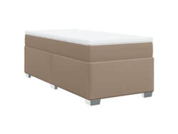 Maison Exclusive - Cama Box Spring Con Colchón Cuero Sintético Capuchino 80x200 Cm