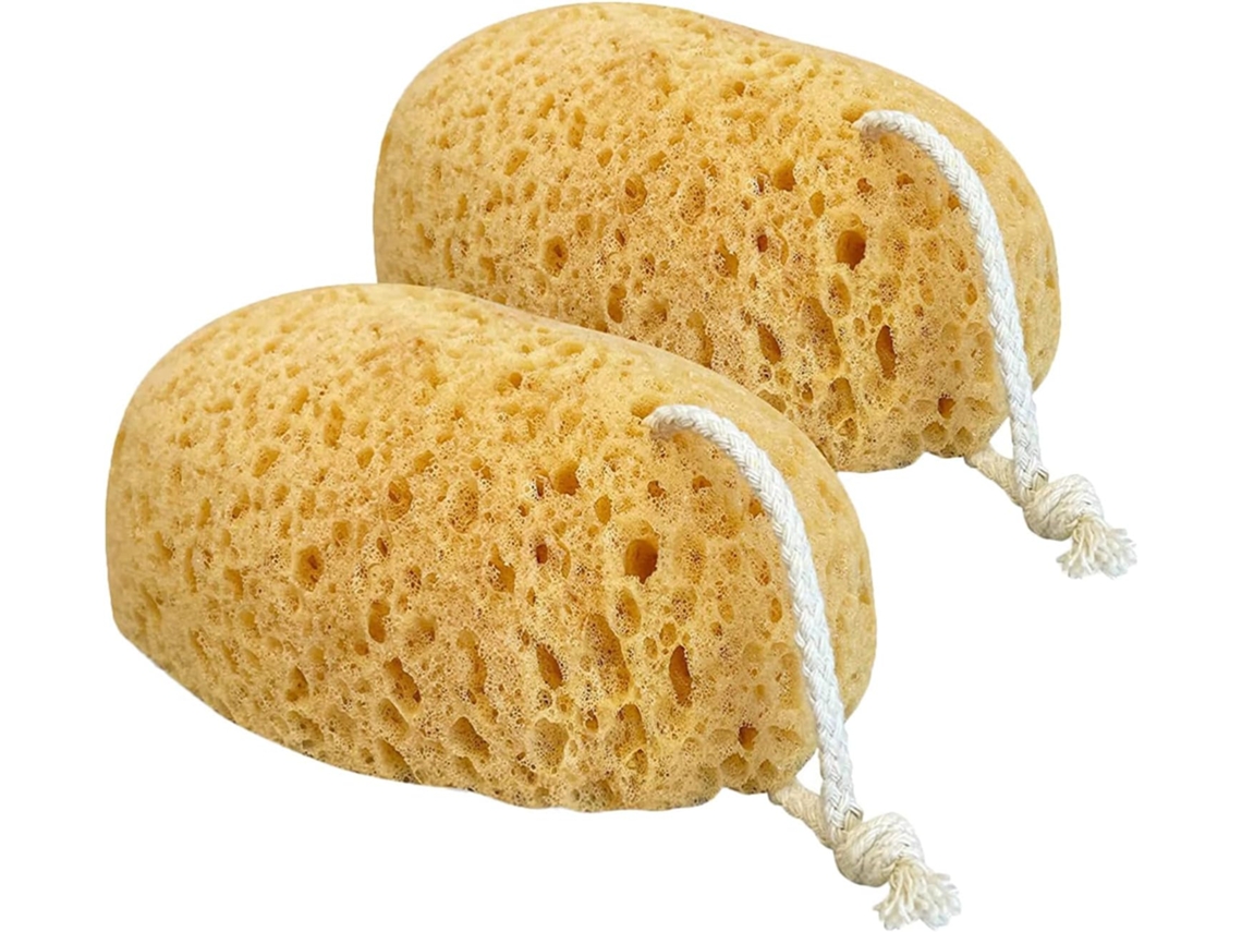 Éponge Exfoliante Corps Lot De 2, De Bain Naturelle En Fibre Végétale