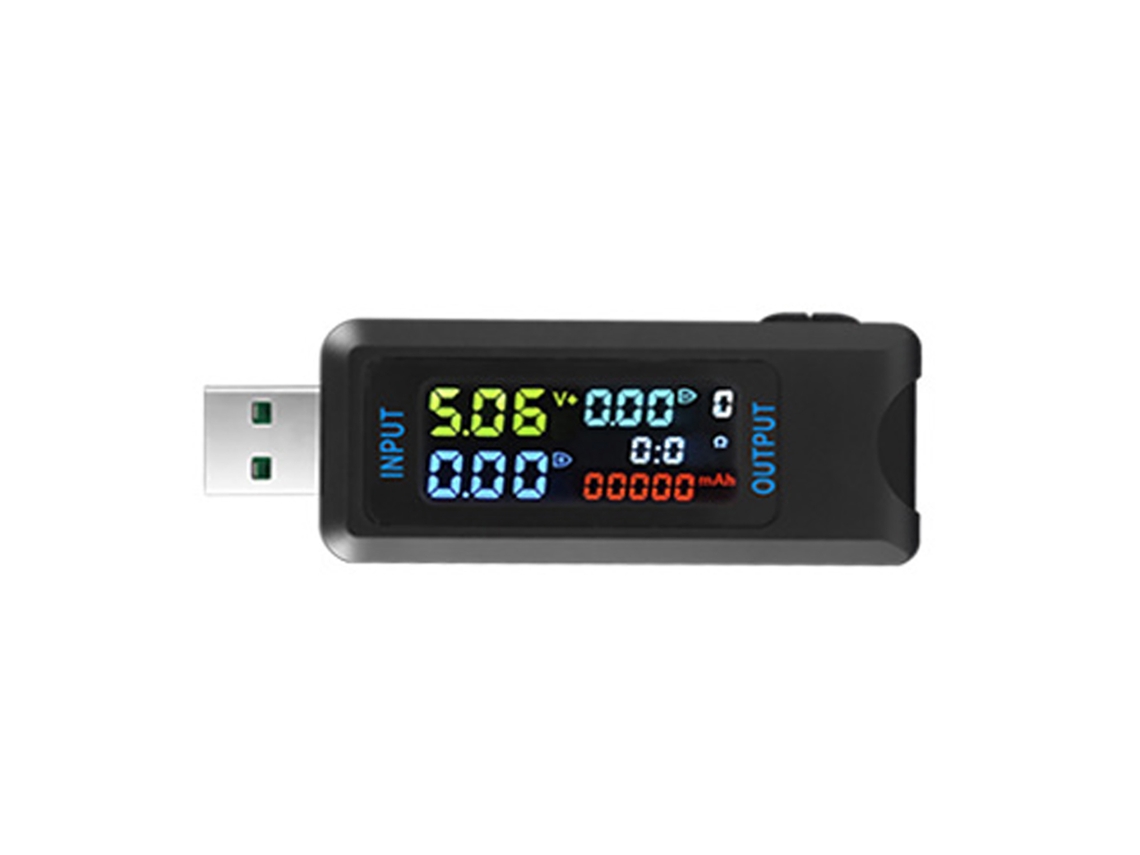 Comprobador Multifuncional De Voltaje Y Corriente Usb Con Pantalla Ips Y Almacenamiento Para 9 Grupos De Datos.