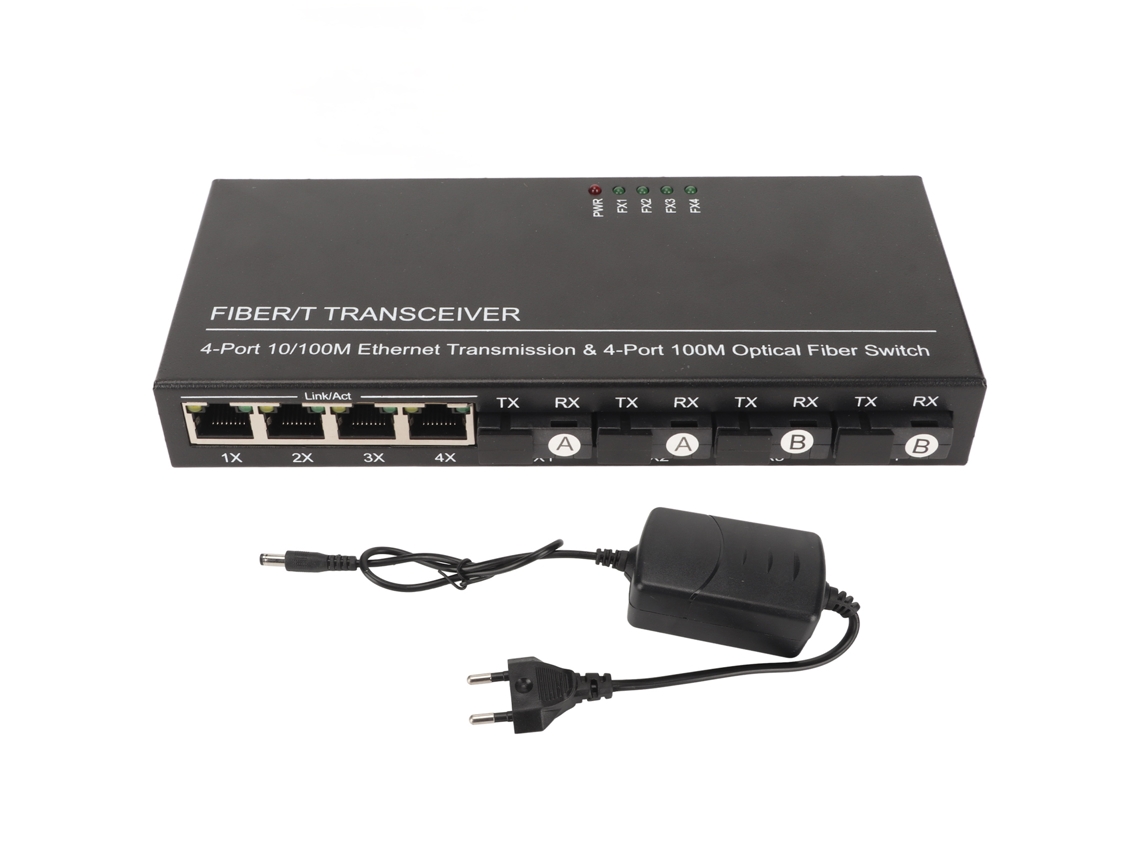Conmutador De Fibra Sfp 8 Puertos 10/100m Adaptativo Led Plug And Play Conmutador Ethernet Óptico 100‑240v Plug Eu