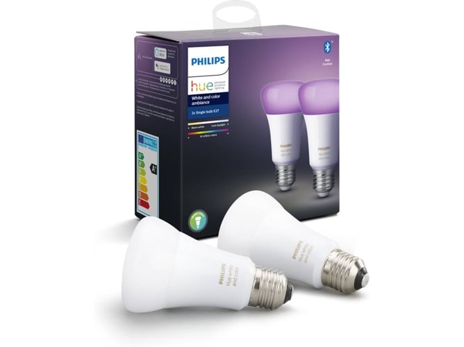 Kit 2 Bombillas Inteligentes PHILIPS HUE (E27 - Blanco y color)