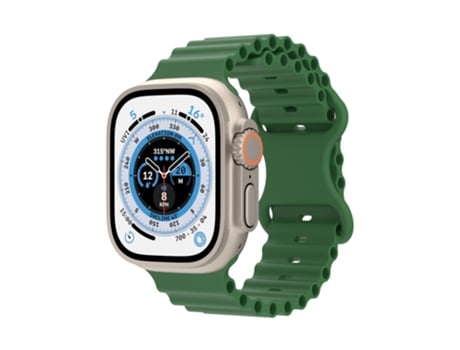 Correa de reloj de silicona estilo océano para Apple Watch Series 9, 8 y 7 41 mm / SE 3 y SE 2 y 6 y SE y 5 y 4 40 mm / 3 y 2 y 1 38 mm (vidrio)