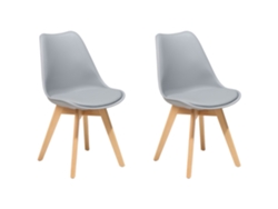 Cadeiras de jantar elegantes e práticas em estilo retro BELIANI Dakota ii de Material sintético Cinzento 47x43x84