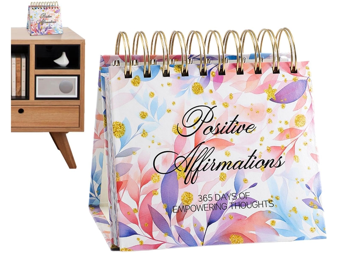 Calendario perpetuo de 365 días con afirmaciones diarias y citas inspiradoras, para escritorio, para mujeres.