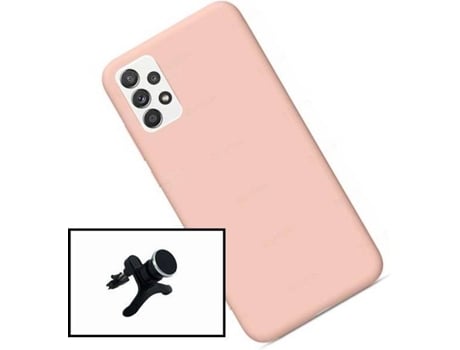 Carcasa + Soporte Magnético Reforzado Samsung Galaxy A52 5G PHONECARE Silicona Liquida Rosa