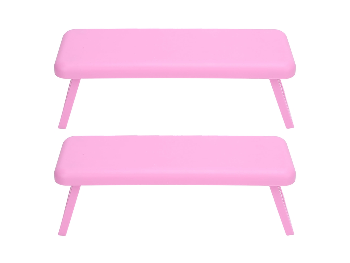 2 Reposabrazos Rectangulares Plegables Y Lavables Para Lámparas De Manicura De Menos De 8 Cm De Altura, Color Rosa.