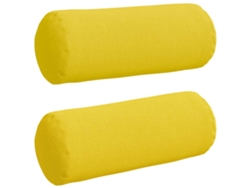 Cojines de apoyo, 2 unidades, color amarillo claro, Ø 15 x 40 cm, tela HARLANV1
