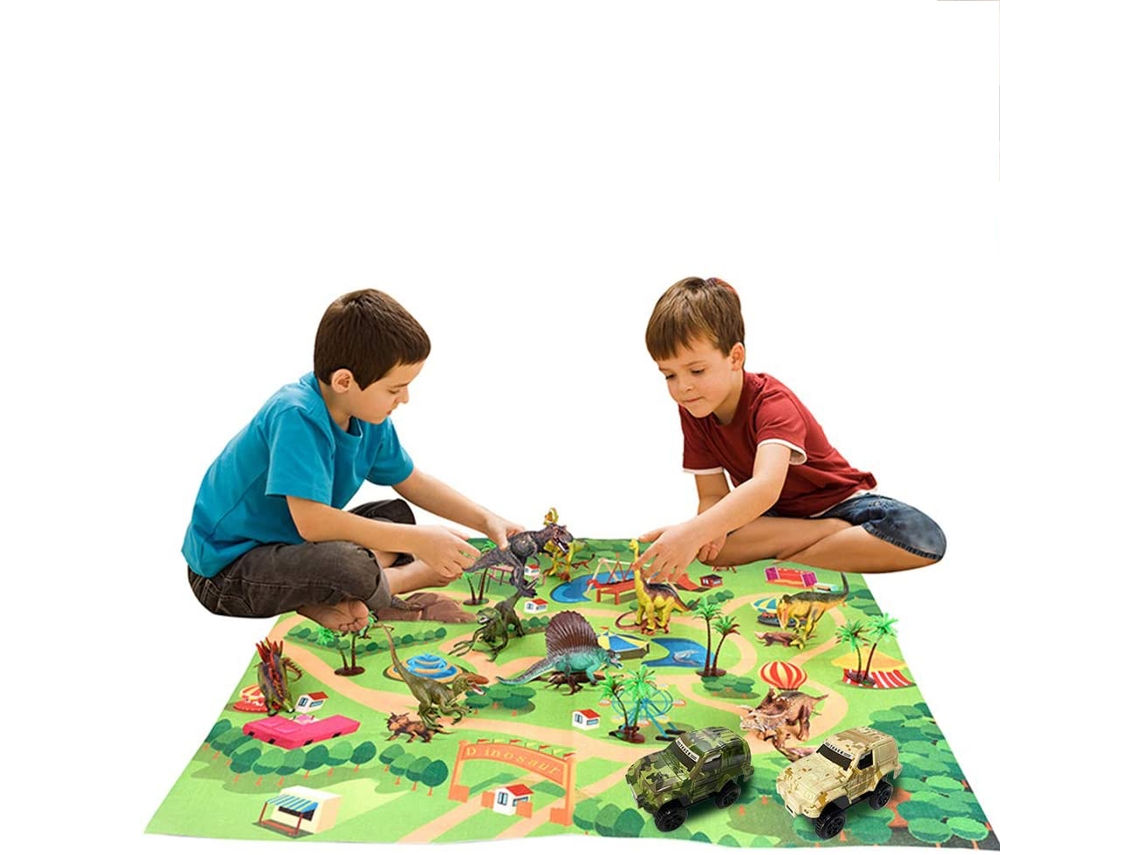 Figura de Brinquedo Dinossauro com Tapete Jogo Conjunto Brinquedos Dragão e