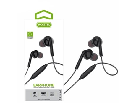 Auriculares Con Cable (In-Ear) ACCETEL Ep1926 (Negro)