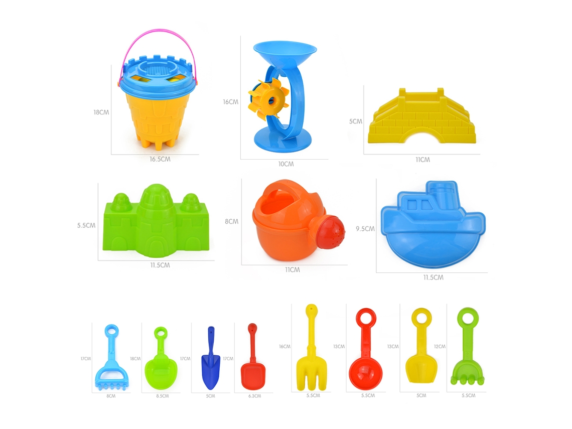 Juego De 25 Juguetes De Arena Para La Playa: Moldes, Cubo, Pala, Rastrillo, Plástico Abs Para Niños.