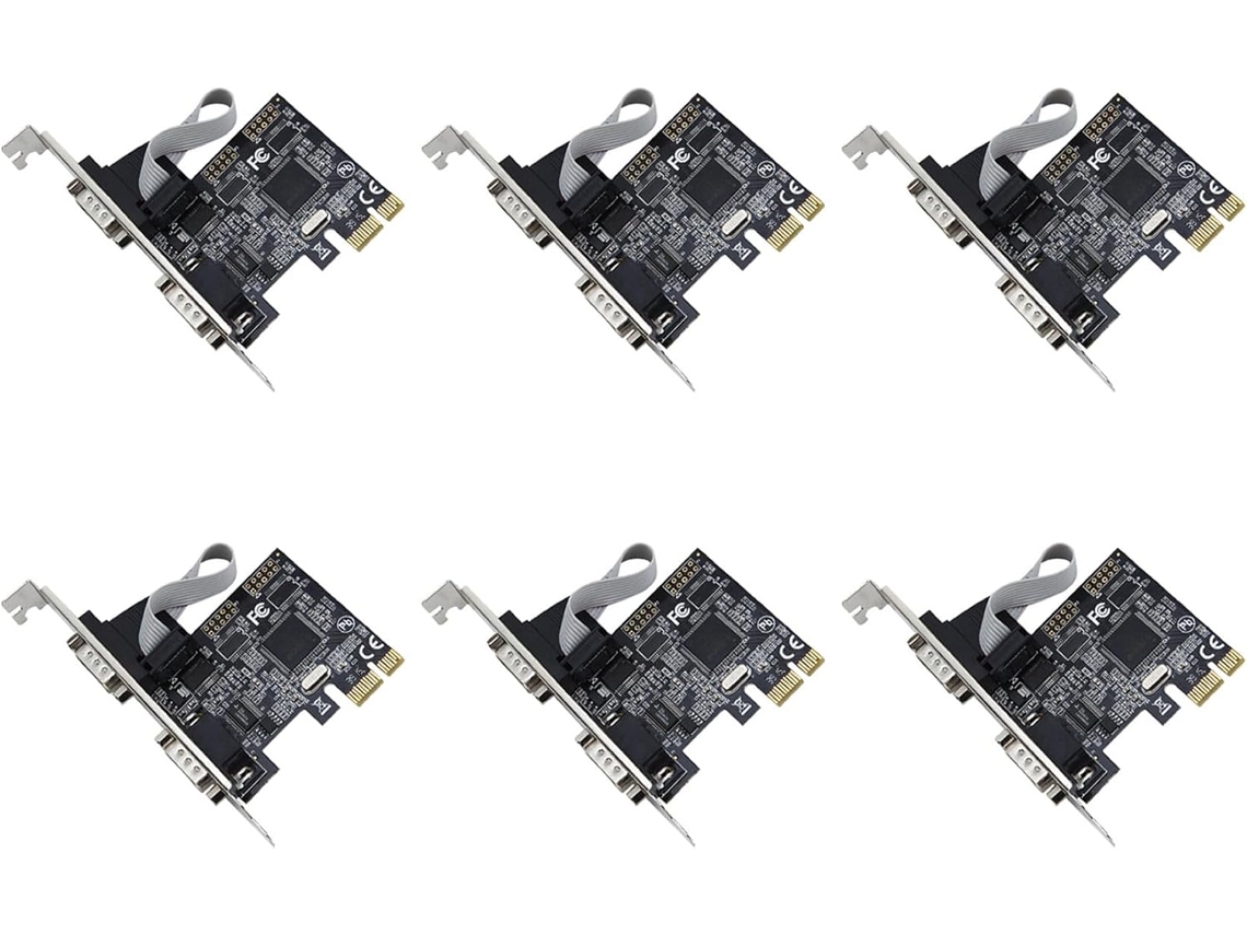Adaptador De Tarjeta De Expansión Pci-e Express Con Interfaz Pcie 6x A Puertos Serie Rs232