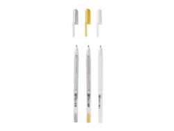 Conjunto Gelly 3 Metalizado Oro Plata Blanco