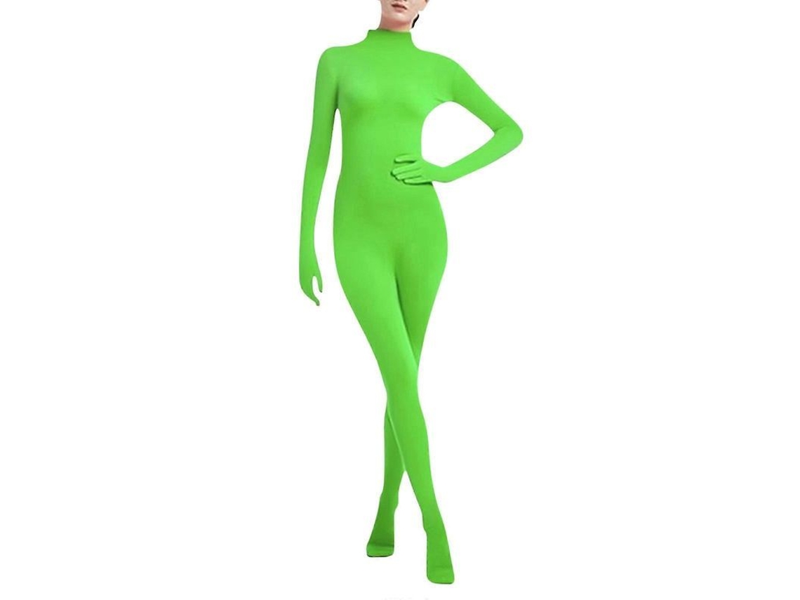 Disfraz Zentai unisex con bragas ajustadas, color liso, fantasía para adultos, escena de baile, verde menta, XL