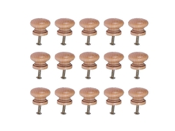 15 tiradores de madera grandes con forma de seta para cajones y puertas.