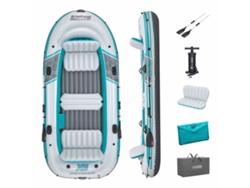 Balsa plegable Bestway Hydro Force Adventure Elite X 5 de 364 x 166 x 45 cm para 5 personas | 2 remos de aluminio de 145 cm | Bomba de mano