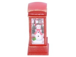 Decoración Navideña Cabina Telefónica Luces De Noche Adorno Hogar Regalo Muñeco De Nieve